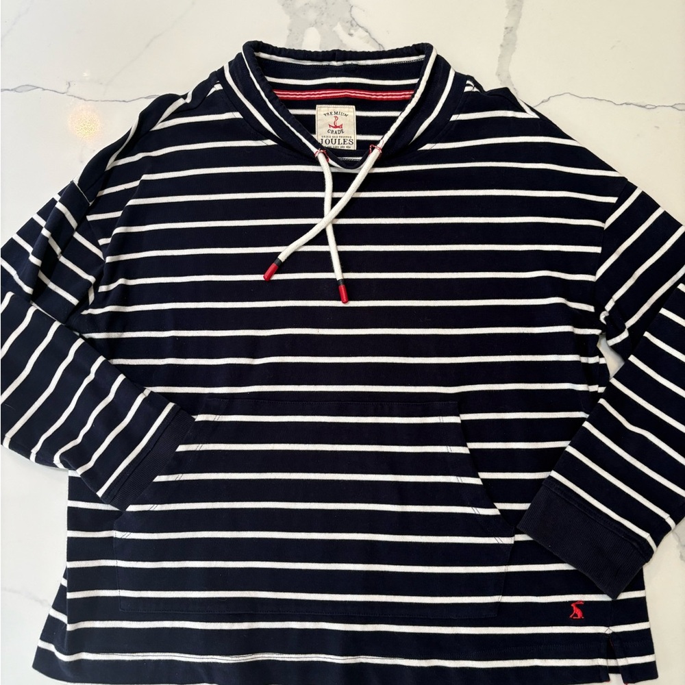 Joules Navy and White Striped Pullover